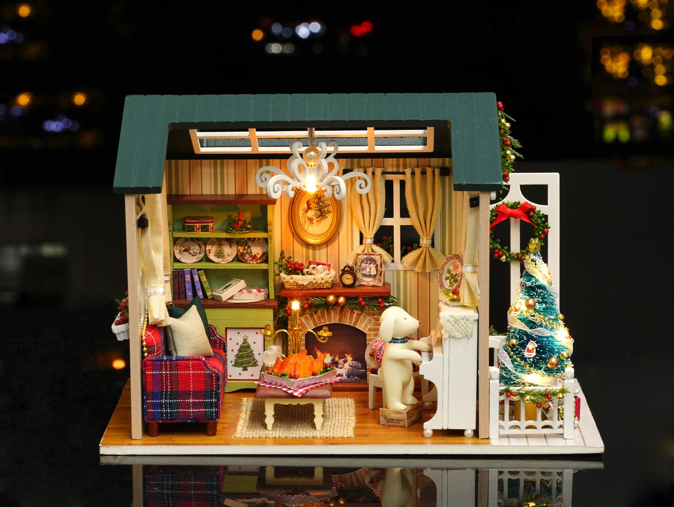 CUTEBEE Doll House Miniature DIY Dollhouse With Furnitures Wooden House Toys For Children  Holiday Times Z009