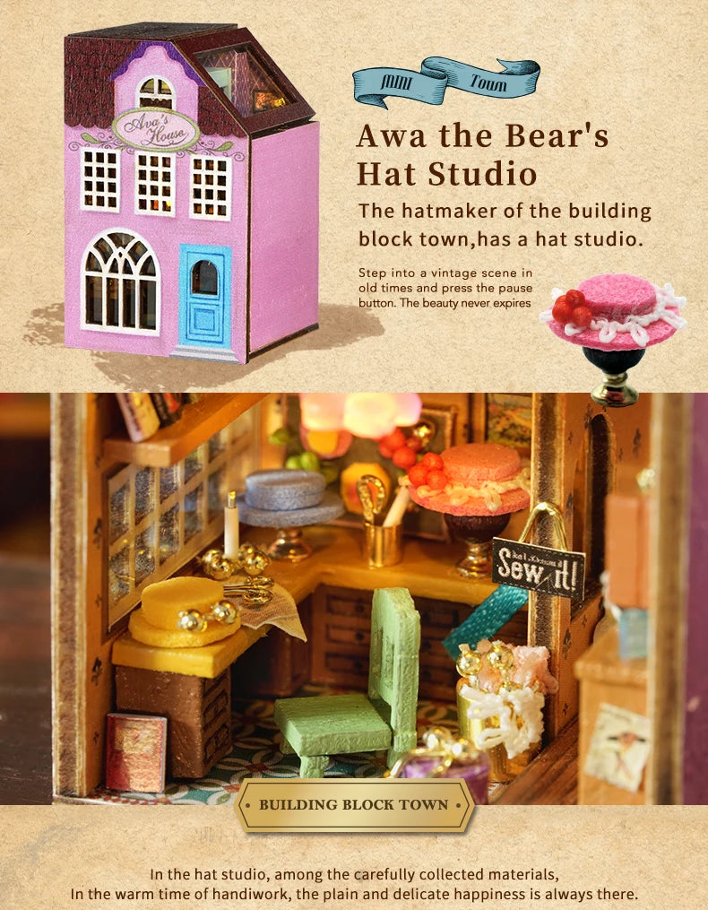 CUTEBEE Wooden Doll House 1:24 Handmade Miniature Doll House Model Building Kits Toy with Furniture For Children Adult Xmas Gift