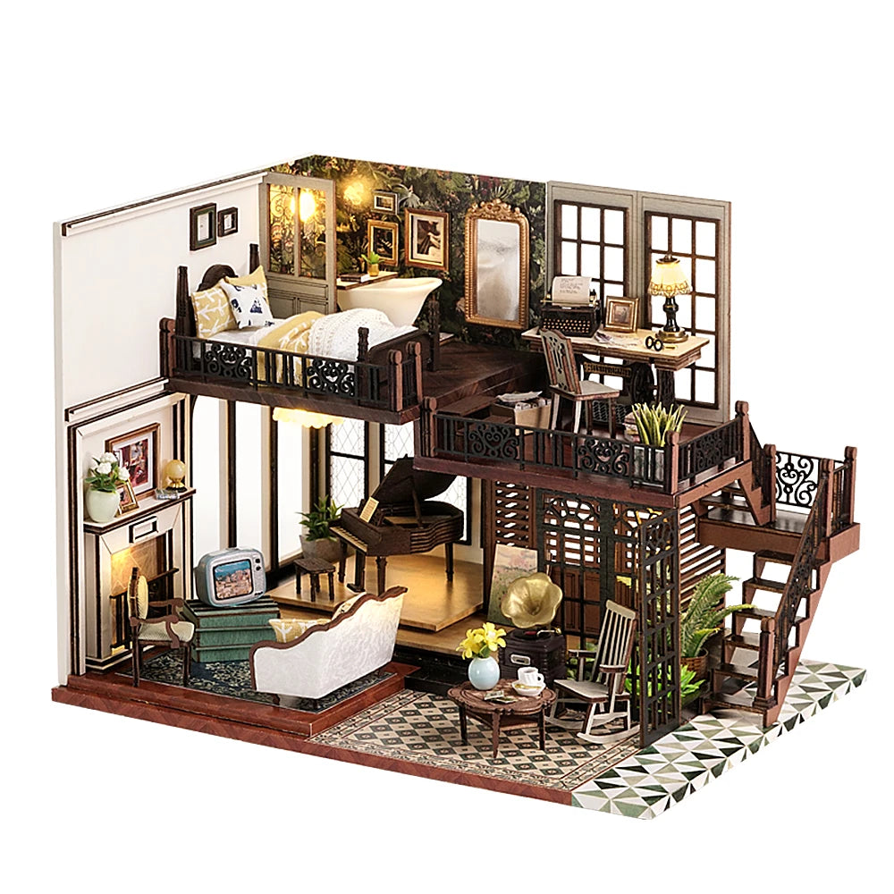 Cutebee Miniature Dollhous Japanese Style Doll House Accessories Furniture Miniatures Building Mini Wooden Roombox Toy Gift