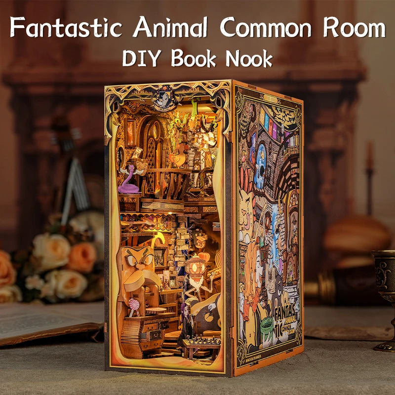 CUTEBEE DIY Book Nook Kit Miniature Dollhouse with Lights Magic Pharmacist Gift Ideas Bookshelf Insert For Birthday Gift