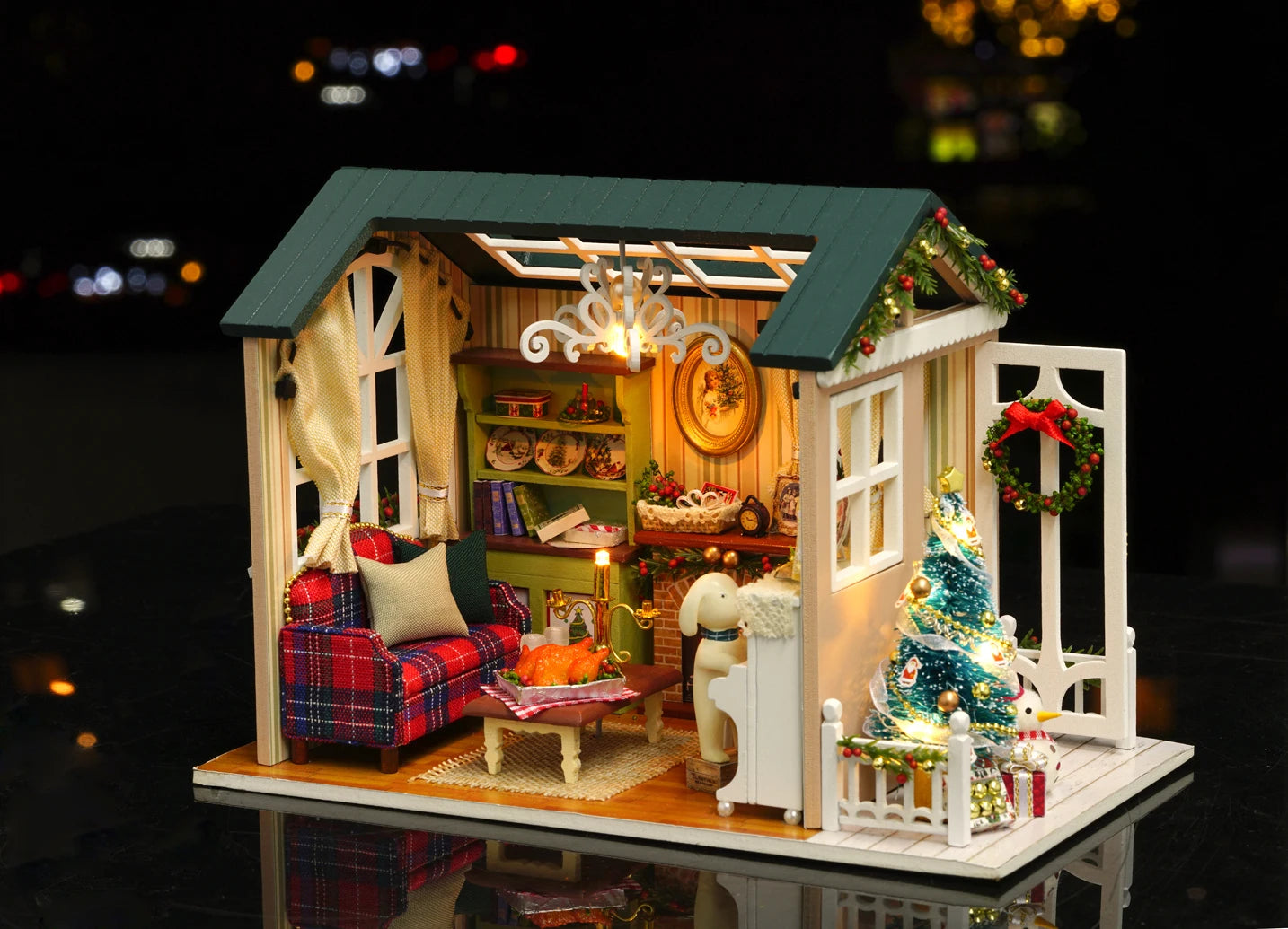 CUTEBEE Doll House Miniature DIY Dollhouse With Furnitures Wooden House Toys For Children  Holiday Times Z009