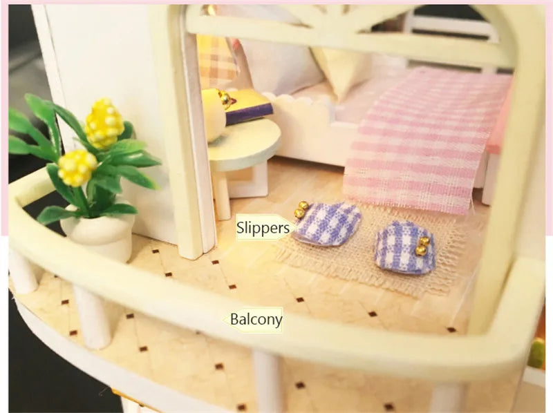 CUTEBEE Wooden Doll House 1:24 Handmade Miniature Doll House Model Building Kits Toy with Furniture For Children Adult Xmas Gift