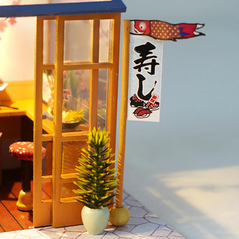 Cutebee Miniature Dollhous Japanese Style Doll House Accessories Furniture Miniatures Building Mini Wooden Roombox Toy Gift