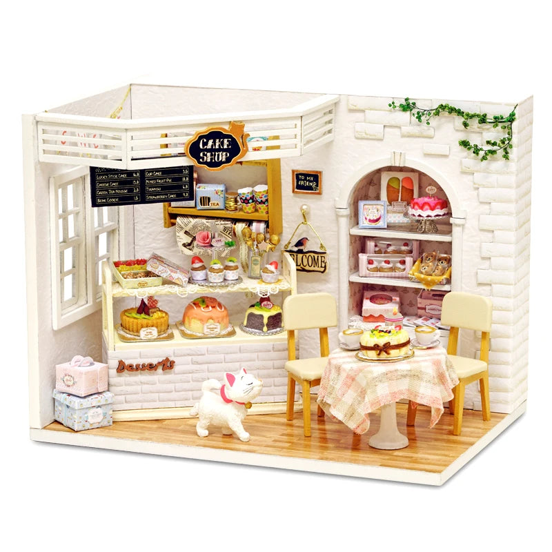 CUTEBEE Wooden Doll House 1:24 Handmade Miniature Doll House Model Building Kits Toy with Furniture For Children Adult Xmas Gift