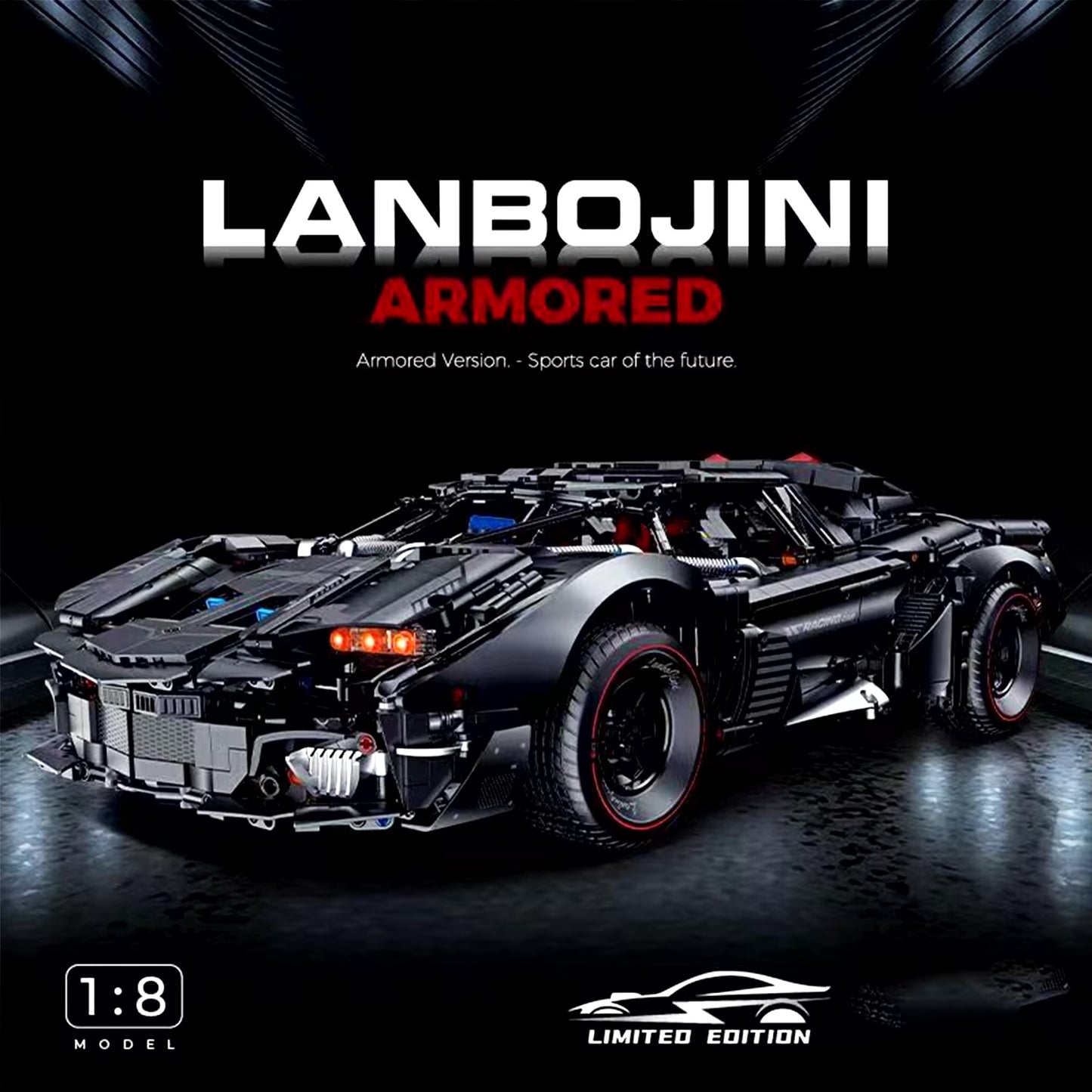 Creative toys black 4290 pcs Lanbojini Armored blocks Compatible with Technic Racing Car Building Blocks toys